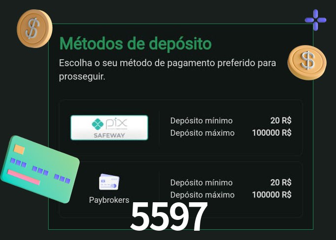 O cassino 5597 oferece uma grande variedade de métodos de pagamento